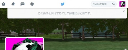 twitterで年齢確認の文字が