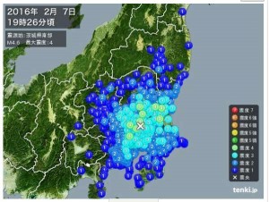 地震の震度を表したサイトの画像