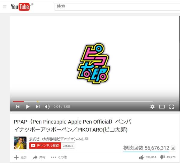 PPAP（Pen-Pineapple-Apple-Pen Official）ペンパイナッポーアッポーペン／PIKOTARO(ピコ太郎)