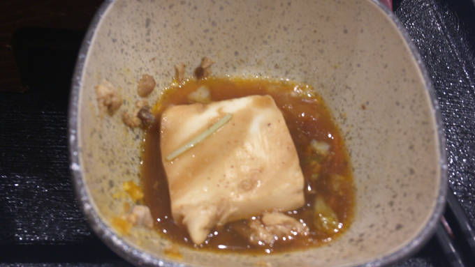 17食目の牛すき鍋膳(並盛)の豆腐
