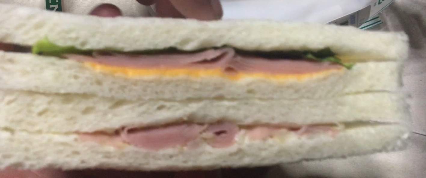 側面：ハムチーズとレタス｜ローソンストアのサンドイッチ