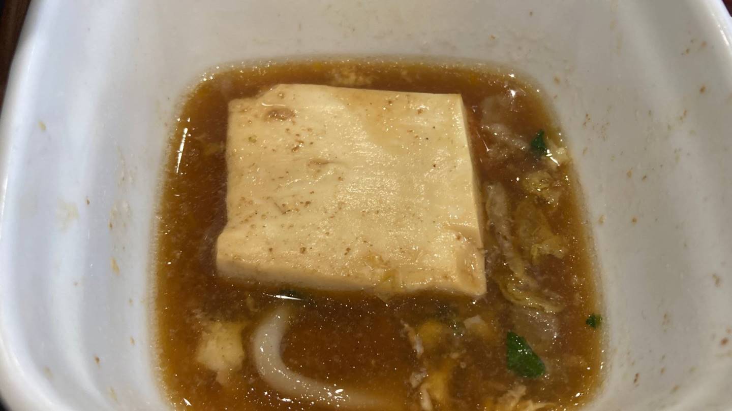 鍋で茹でていた豆腐の状態