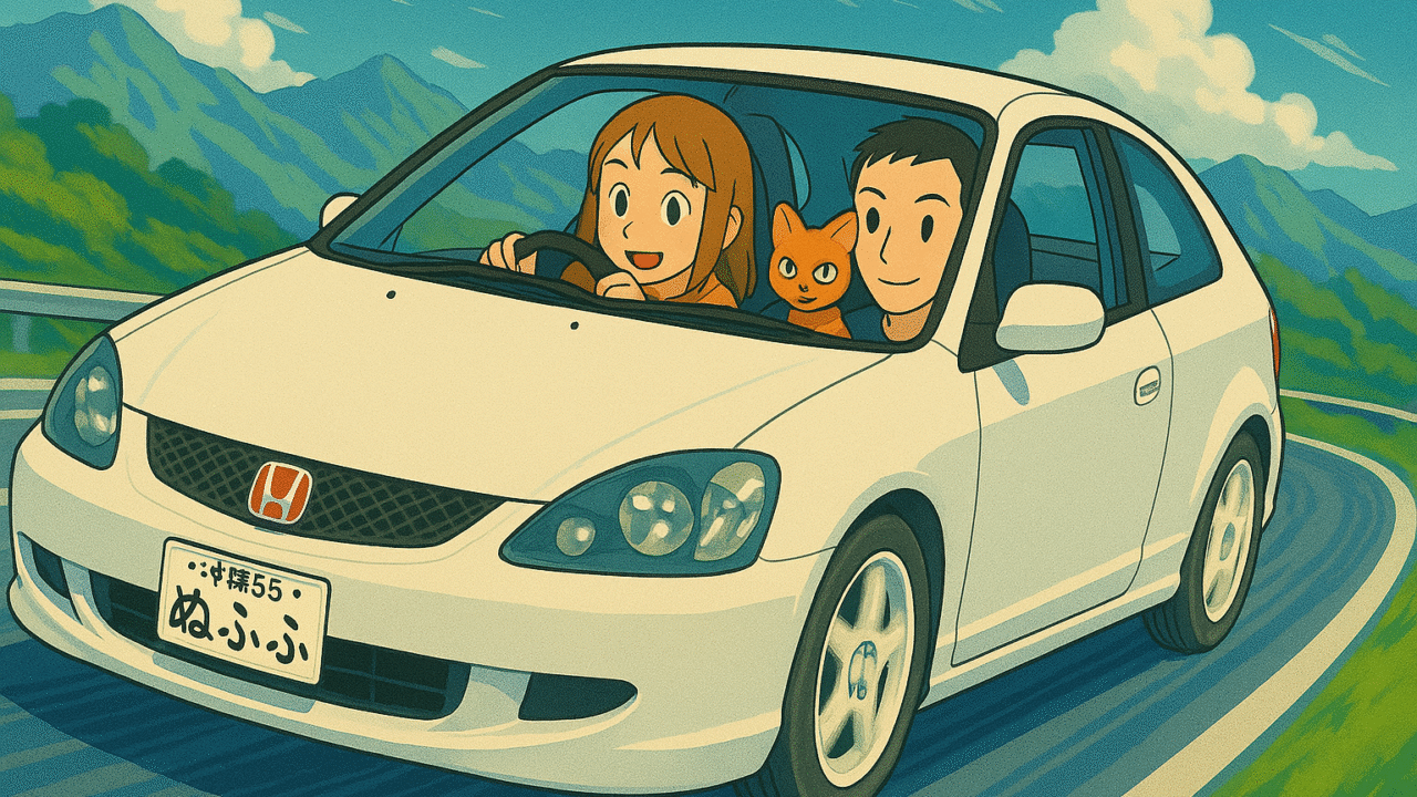 EP3シビックタイプRで家族ドライブ