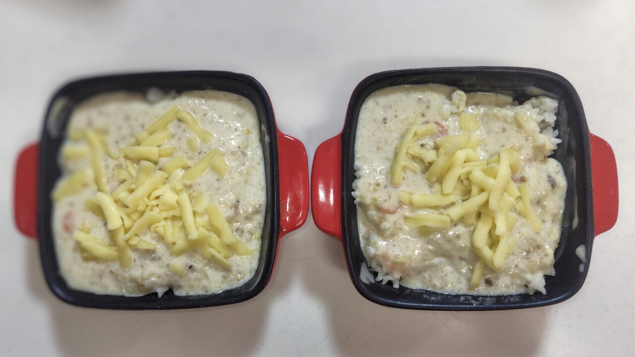 海老クリームドリアのセッティング