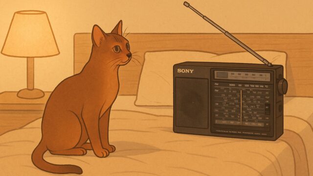 ICF-EX5MK2とアビシニアンのイラスト
