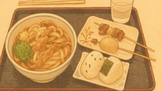 さぬき麵業の肉ぶっかけのイラスト