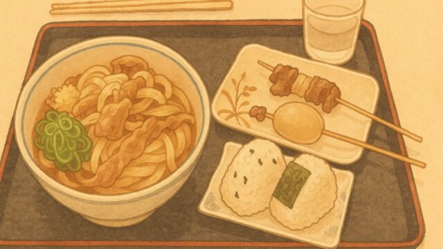 さぬき麵業の肉ぶっかけのイラスト