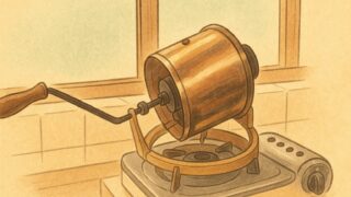 手廻し焙煎機baise-eのイラスト