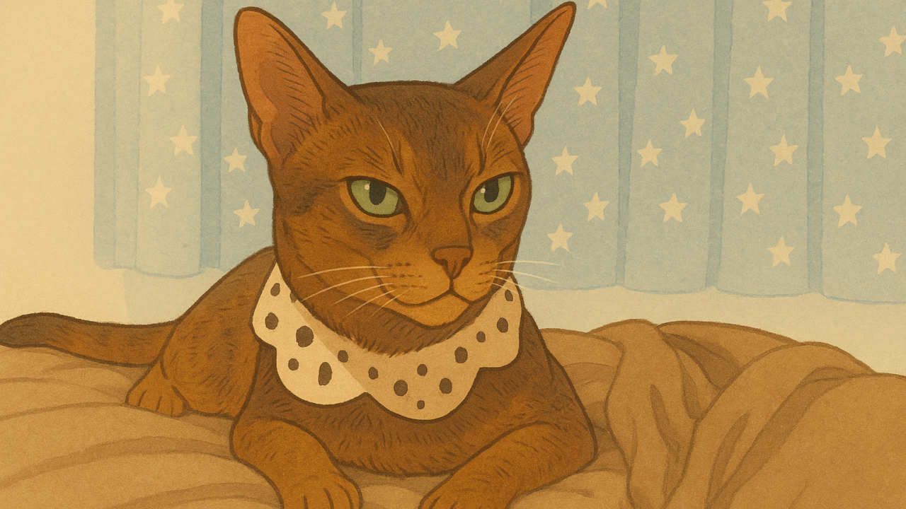 眠気こらえるアビシニアン