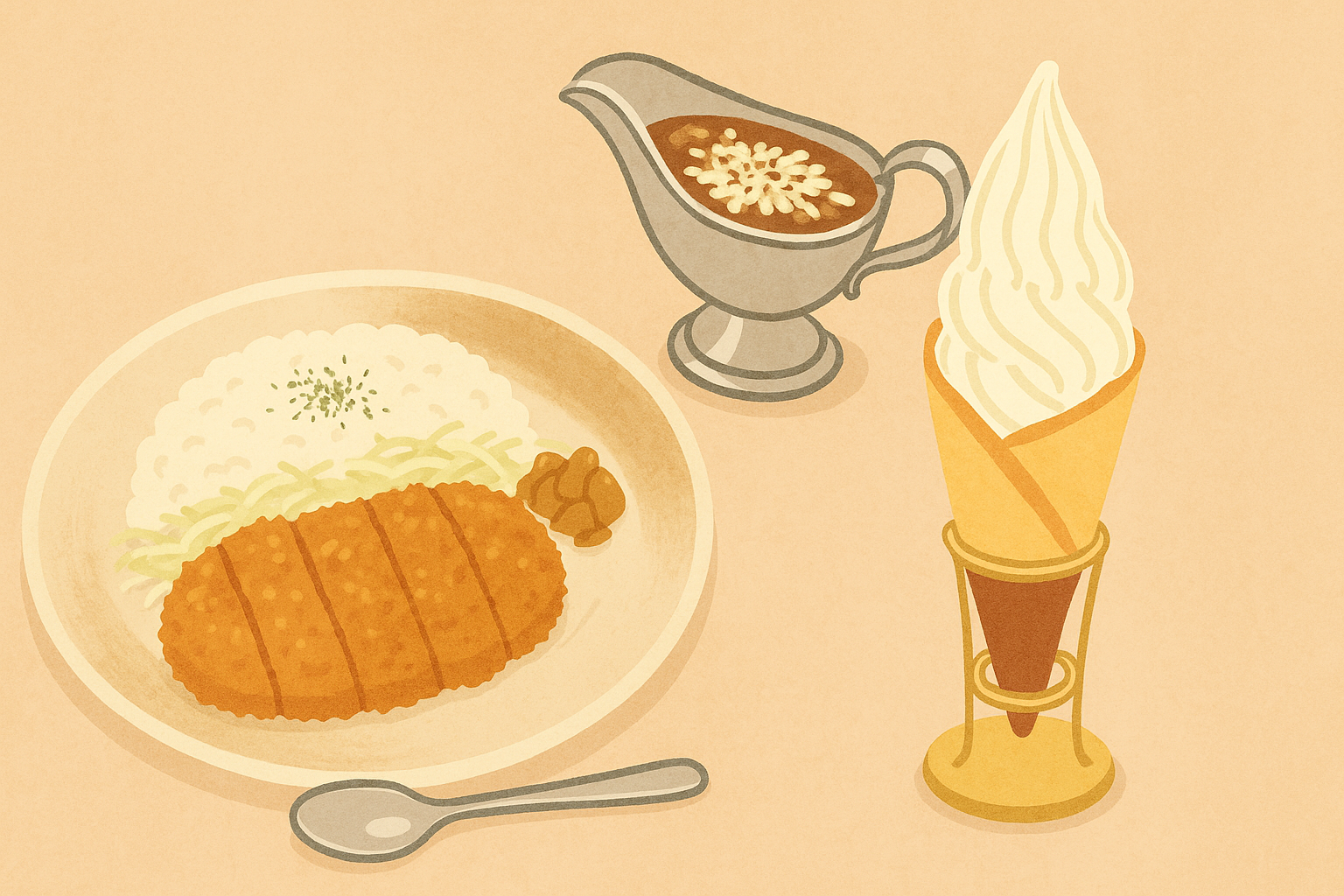 たわら屋のロースカツカレーと皇帝のクレミア