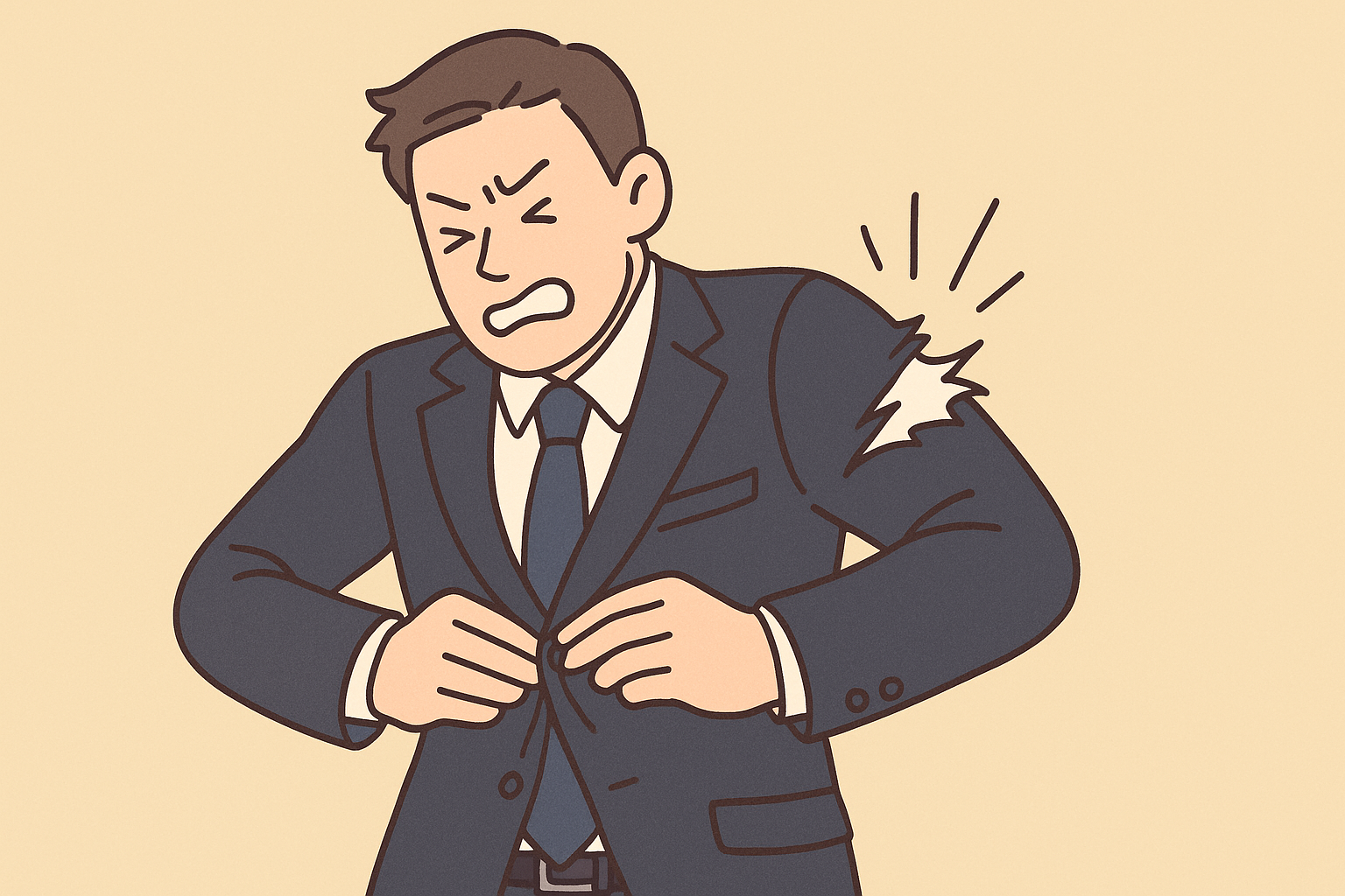 スーツが破れた