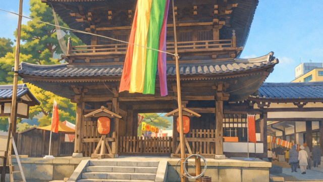 泉岳寺の門のイラスト