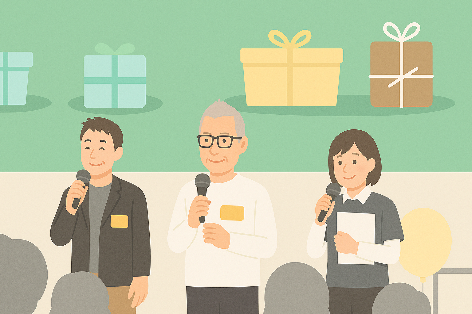 大プレゼント交換会の糸井さんのイラスト